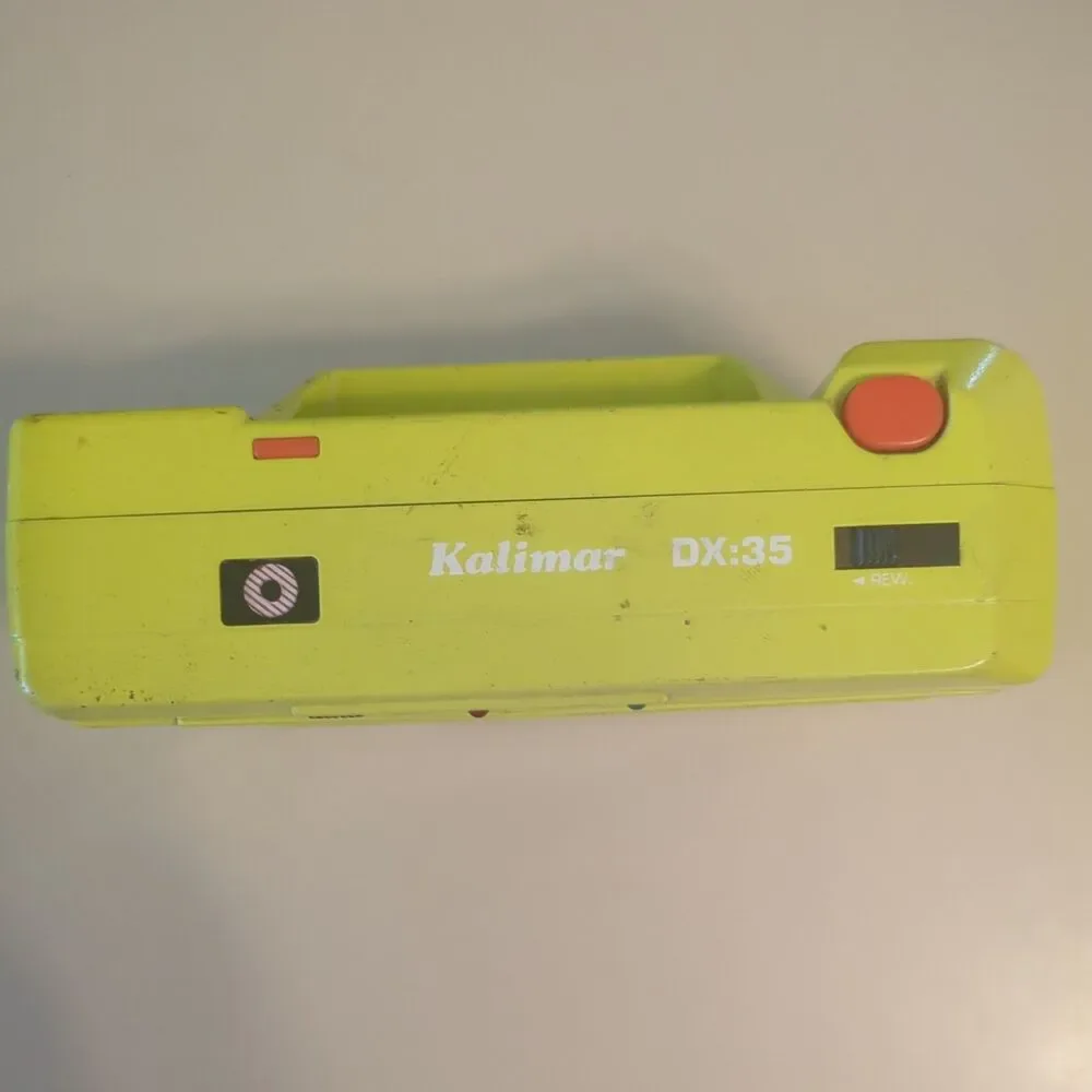 Vintage VTG Kalimar DX:35 Yellow 35mm Auto Focus Camera-circa 1985 Not Tested